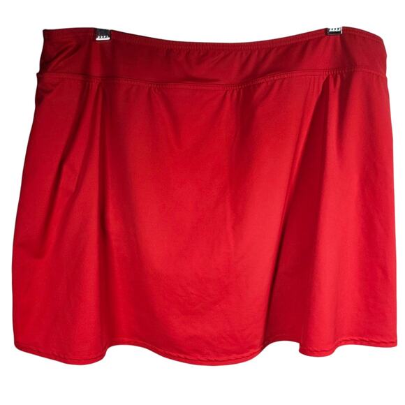 Lands' End Women's Tummy Control Swim Skirt in Red Plus Size 16 - Picture 5 of 10